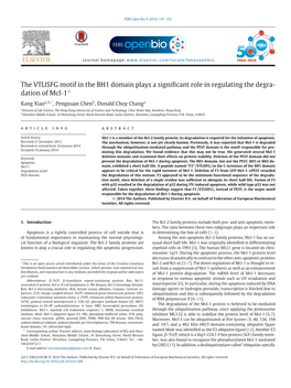 The VTLISFG Motif in the BH1 Domain Plays a Significant Role in Regulating