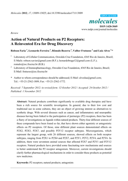 Action of Natural Products on P2 Receptors: a Reinvented Era for Drug Discovery