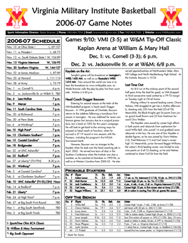 06-07 BKB Game Notes-W&M.Qxp