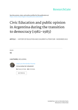 Civic Education and Public Opinion in Argentina During the Transition to Democracy (1982-1983)