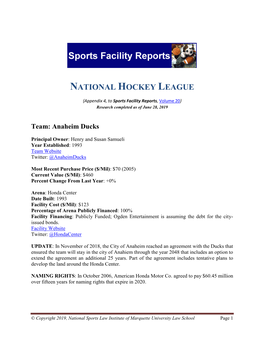 National Hockey League (Appendix 4)