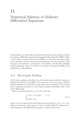 Numerical Solution of Ordinary Differential Equations