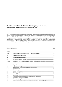 „Verbesserung Der Regionalen Wirtschaftsstruktur“ Ab 1. März 2021