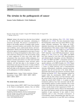 The Sirtuins in the Pathogenesis of Cancer