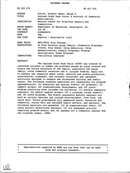 Oakland Crack Task Force: a Portrait of Community Mobilization. INSTITUTION Western Center for Drug-Free Schools and Communities