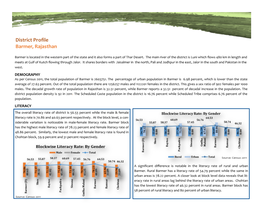 District Profile Barmer, Rajasthan