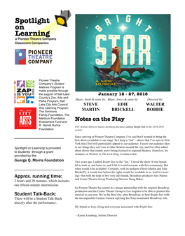 Spotlight on Learning a Pioneer Theatre Company Classroom Companion