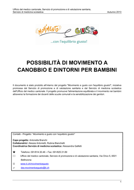 Possibilità Di Movimento a Canobbio E Dintorni Per Bambini