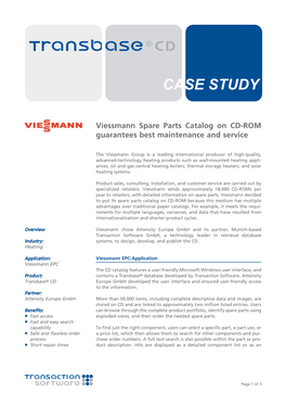 Case Study Transbase CD Customer Viessmann Heating Systems