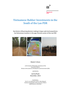 Vietnamese Rubber Investments in the South of the Lao PDR