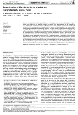 Species and Morphologically Similar Fungi