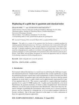Dephasing of a Qubit Due to Quantum and Classical Noise