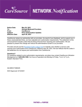 Prior Authorization Updates Effective Date: April 26, 2021