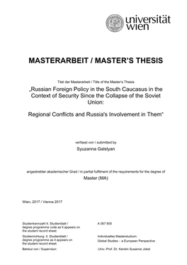 Masterarbeit / Master's Thesis