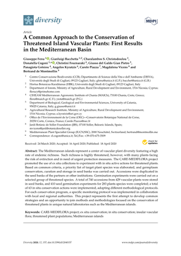 A Common Approach to the Conservation of Threatened Island Vascular Plants: First Results in the Mediterranean Basin