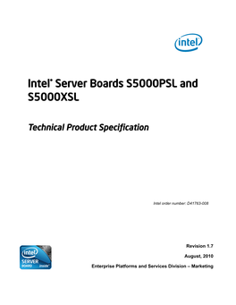 Intel® Server Boards S5000PSL and S5000XSL