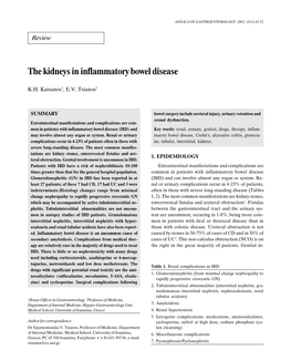 The Kidneys in Inflammatory Bowel Disease