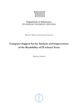 Computer Support for the Analysis and Improvement of the Readability of IT-Related Texts