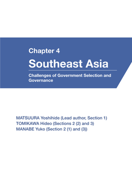 Southeast Asia Challenges of Government Selection and Governance