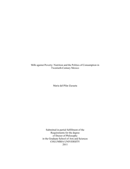 Nutrition and the Politics of Consumption in Twentieth-Century Mexico