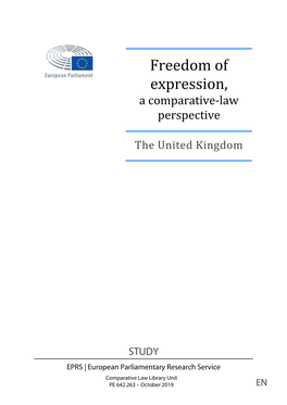 Freedom of Expression, a Comparative-Law Perspective