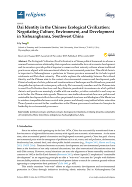 Dai Identity in the Chinese Ecological Civilization: Negotiating Culture, Environment, and Development in Xishuangbanna, Southwest China