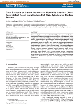 H a Y at I ISSN: 1978-3019 Journal of Biosciences EISSN: 2086-4094