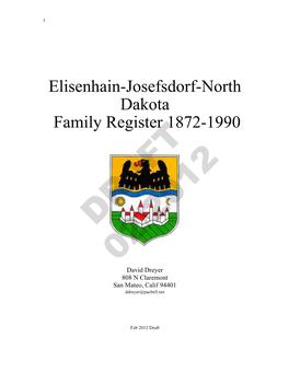 Elisenhain-Josefsdorf-North Dakota Family Register 1872-1990