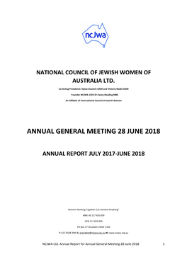 Annual General Meeting 28 June 2018