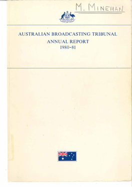 Australian Broadcasting Tribunal Annual Report 1980-81 Annual Report Australian Broadcasting Tribunal 1980-81