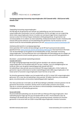 Voortgangsrapportage Huisvesting Vergunninghouders 2017 (Tweede Helft) – 2018 (Eerste Helft) Oktober 2018