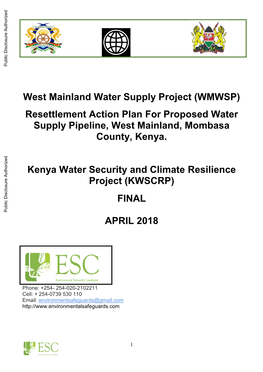 West Mainland Water Supply Project (WMWSP)