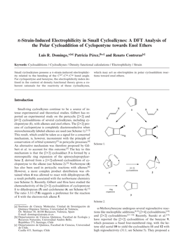 Strain-Induced Electrophilicity in Small Cycloalkynes: a DFT Analysis of the Polar Cycloaddition of Cyclopentyne Towards Enol Ethers