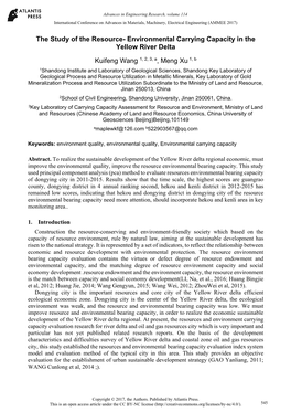 Environmental Carrying Capacity in the Yellow River Delta