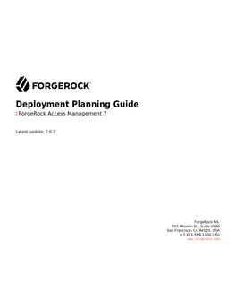 Deployment Planning Guide / Forgerock Access Management 7