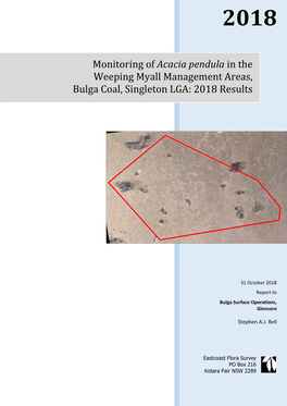 Monitoring of Acacia Pendula in the Weeping Myall Management Areas, Bulga Coal, Singleton LGA: 2018 Results