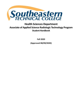 Health Sciences Program Handbook Radiologic Technology