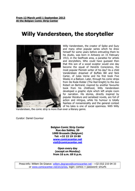 Willy Vandersteen, the Storyteller
