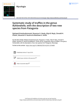 Systematic Study of Truffles in the Genus Ruhlandiella, with the Description of Two New Species from Patagonia