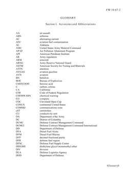 FM 10-67-2 Glossary