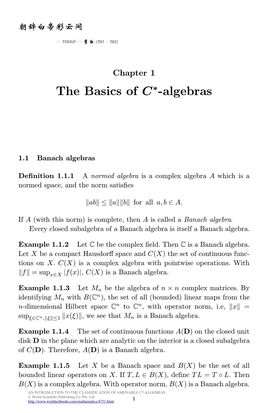 The Basics of C∗-Algebras