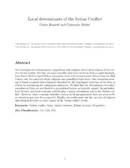 Local Determinants of the Syrian Conflict