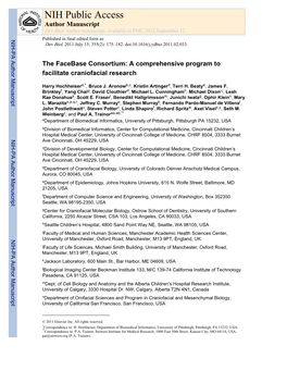 The Facebase Consortium: a Comprehensive Program to Facilitate Craniofacial Research