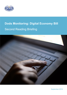 Digital Economy Bill Second Reading Briefing