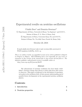 Experimental Results on Neutrino Oscillations