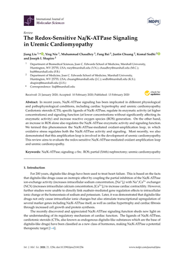 The Redox-Sensitive Na/K-Atpase Signaling in Uremic Cardiomyopathy