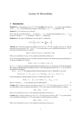 Lecture-19: Reversibility