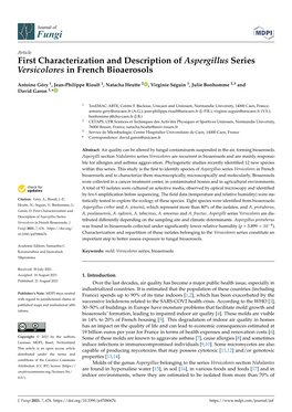 First Characterization and Description of Aspergillus Series Versicolores in French Bioaerosols