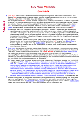 Iron, Steel and Swords Script - Page 1 Actual Remains and Model of Çatal Höyük