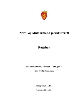 Nord- Og Midhordland Jordskifterett Rettsbok